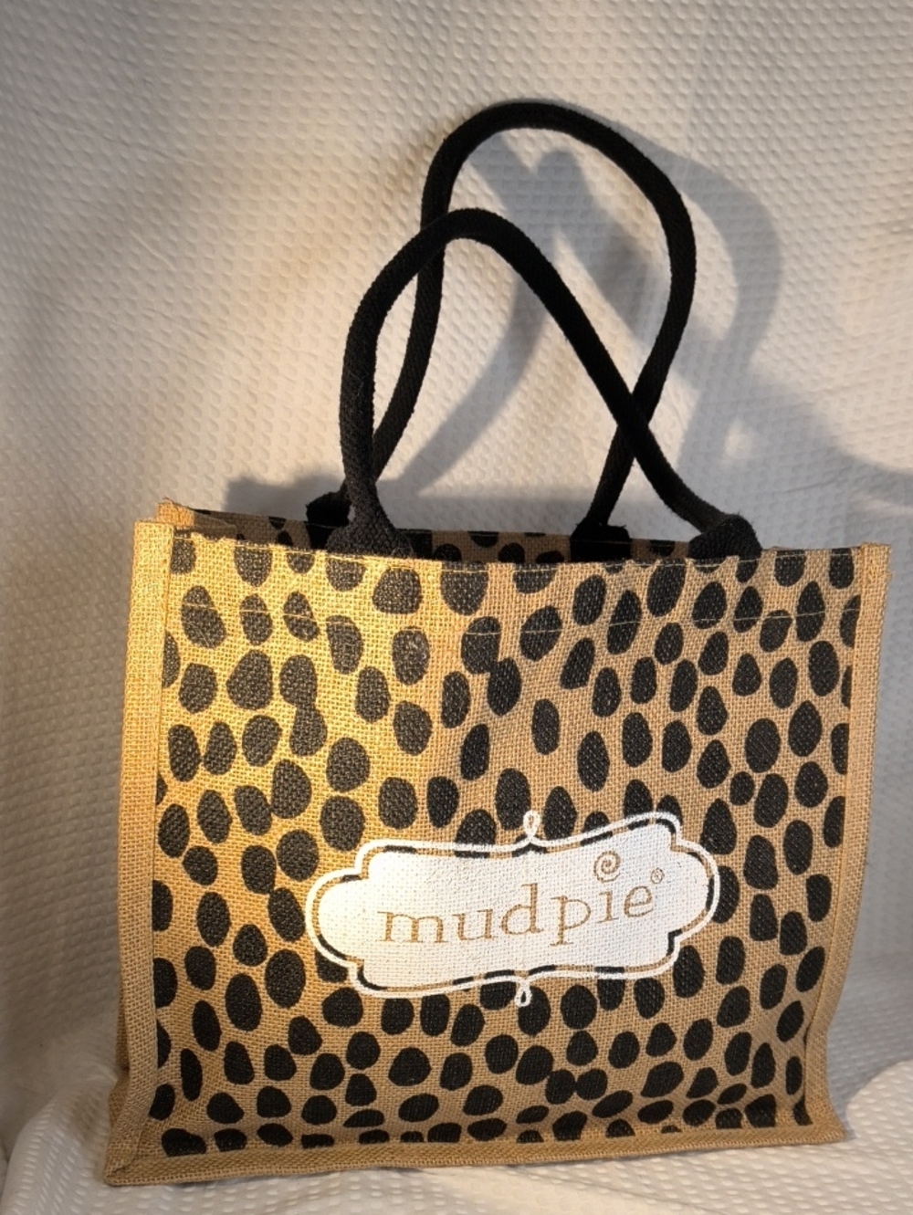 Mud Pie Black and Tan Leopard-Print Tote